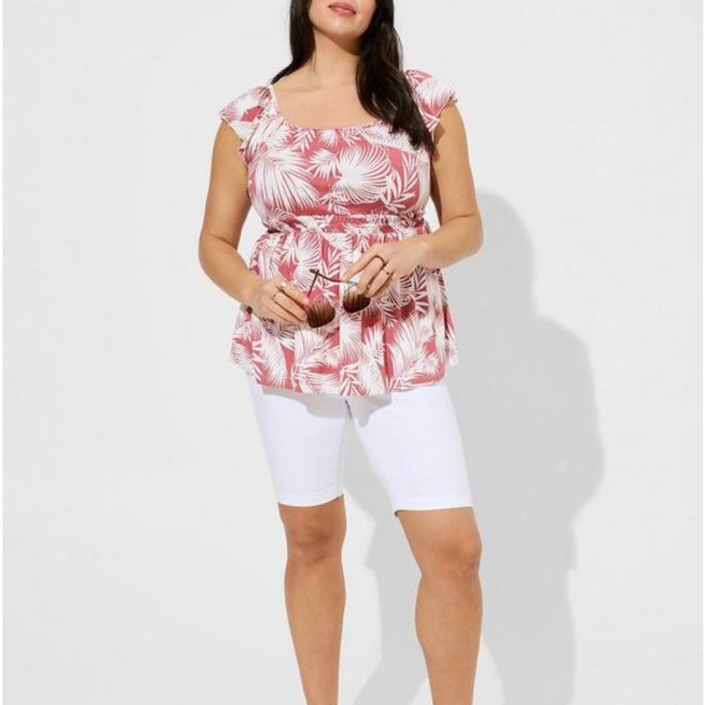 NWT Torrid Super Soft Square Neck Cinched Waist Babydoll Tank Size1x Dusty Rose - Picture 2 of 11